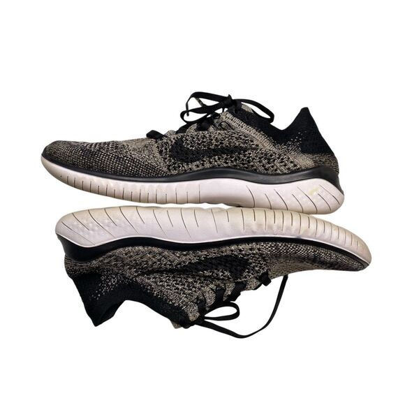 Nike Free RN Flyknit 2018 Womens 9 Black Gray Lace Up Low Top Running Shoes - Picture 2 of 13